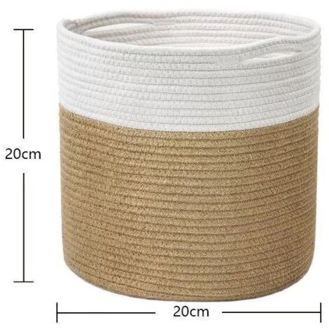 Vaso da fiori da 20 cm con fodera, cestino portaoggetti in cotone intrecciato, vaso per piante da interno, vaso da fiori