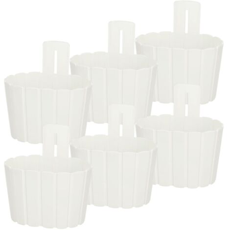 Vaso da fiori da appendere alla parete, bianco rustico, 20 cm, 6 pezzi