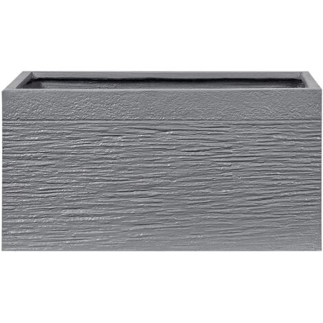 Vaso da Fiori Grigio Rettangolare Argilla e Fibra Vetro 60 x 29 x 30 cm Myra