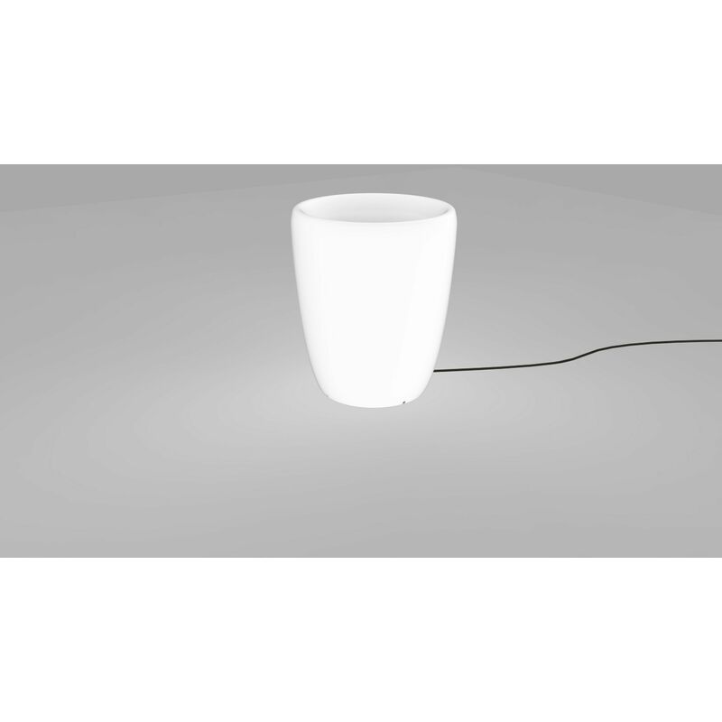 Image of Licht-erlebnisse - Vaso da fiori illuminato con cavo spina ø 35 cm bianco E27 luce da esterno vaso decorativo luce fioriera da esterno - Bianco