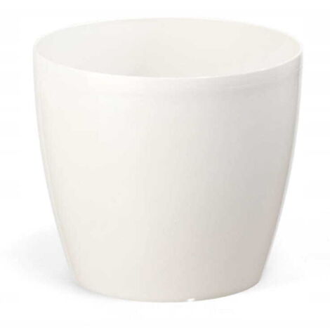 Vaso da fiori in plastica bianca 25x22 cm classico liscio Magnolia