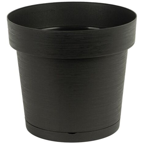 Vaso da fiori in plastica con sottovaso MELROSE GLAMOUR 39 cm, plastica, colore antracite, opaco