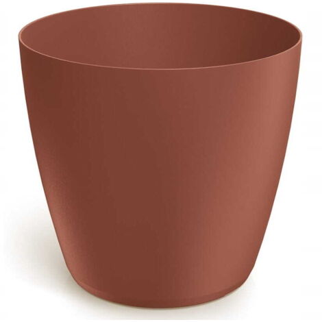 Vaso da fiori in plastica opaca rosso mattone 17,8x16,4 cm coperchio liscio Mate