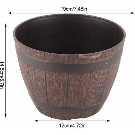 Vaso da fiori in resina PP effetto legno Jeffergarden, barile per piante effetto legno