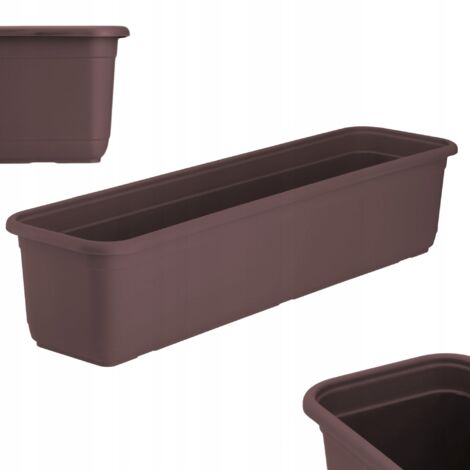 Vaso Rettangolare In Plastica Terracotta 60 Cm - Grande Fioriera Per Giardino E Orto, Con Fori Di Drenaggio