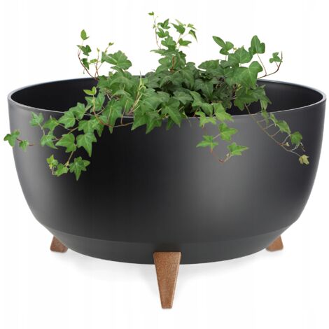 Vaso da fiori KADAX Vaso da fiori 47 cm Coperchio + piedini di inserimento Supporto per fiori Nero