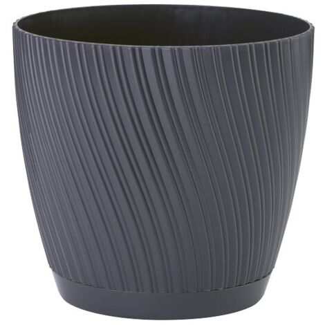 Vaso da fiori Mika 15 con sottovaso antracite FORM-PLASTIC