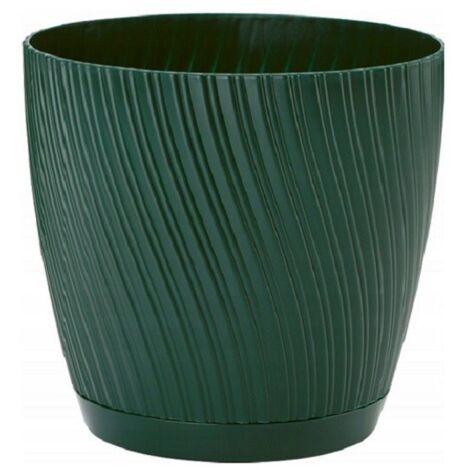 Vaso da fiori Mika con sottovaso 13 muschio forestale FORM-PLASTIC