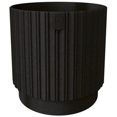 Vaso da fiori Mika Cyli Petit Eco Wood 14 nero profondo FORM-PLASTIC