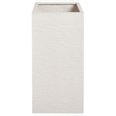 Vaso da Fiori Quadrato Beige chiaro 33 x 33 x 70 cm Dion