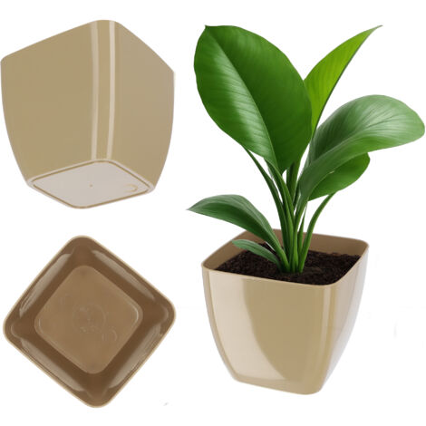 Vaso da fiori quadrato KADAX, beige, 12 cm