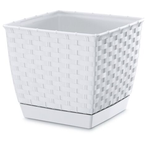 VASO DA FIORI QUADRATO RATOLLA - BIANCO - PP-DRLK220B