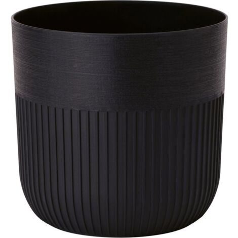 Vaso da fiori rotondo - GARDEN ID - Luca Grande - Ø 30 - 17 L - H 30 cm - Nero