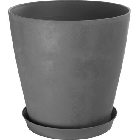 Vaso da fiori rotondo - GARDEN ID - Swing Cone - Ø 35 - 23 L - H 34 cm - Grigio