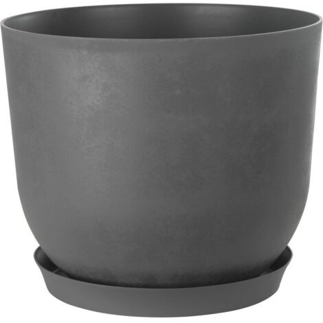 Vaso da fiori rotondo - GARDEN ID - Swing Rotondo - Ø 40 - 30 L - H 32 cm - Grigio