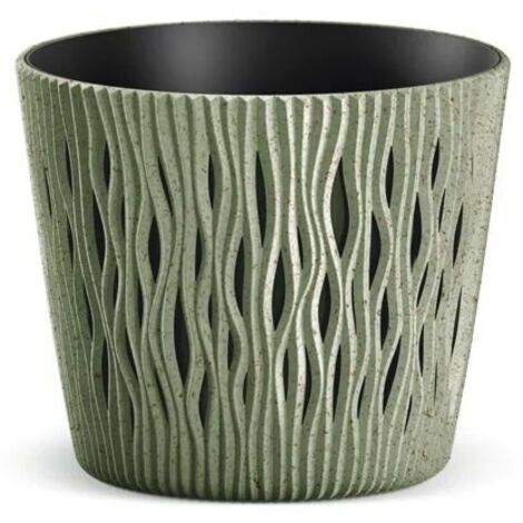 Vaso da fiori rotondo Sandy ECO Wood DSR130W Green Prosperplast