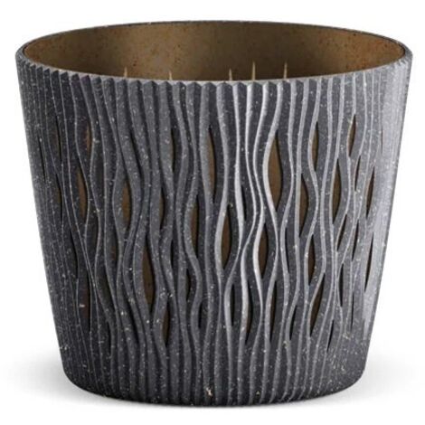 Vaso da fiori rotondo Sandy ECO Wood DSR160W Antracite Prosperplast