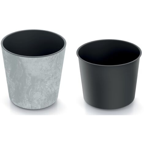 Vaso da fiori rotondo URBI effetto cemento DURO250E, 25x25 cm, colore cemento