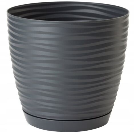 Vaso da fiori Sahara Petit 19 antracite FORM-PLASTIC con sottovaso