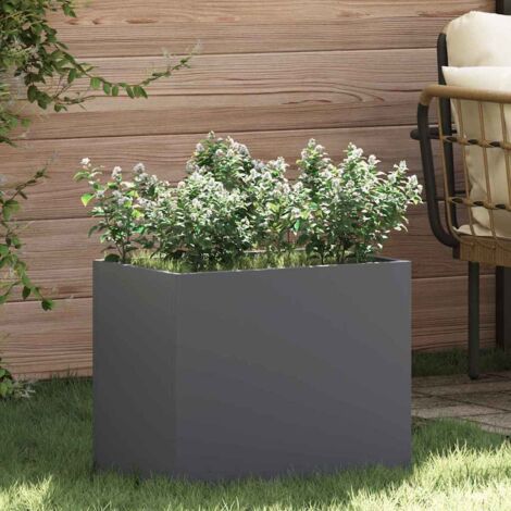Vaso da giardino Antracite 50 x 32 x 40 cm vidaXL