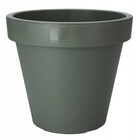 Vaso da giardino decorativo verde scuro 25 x 22 cm rotondo
