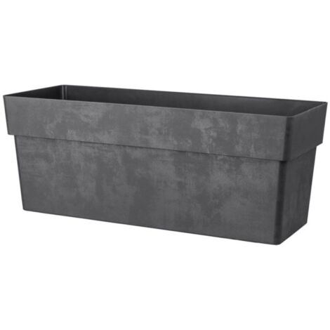 vaso da giardino "fence like" in resina antracite, 99x38x39 cm - deroma