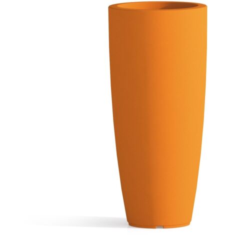 Vaso da giardino in resina arancione per esterno. Vasi