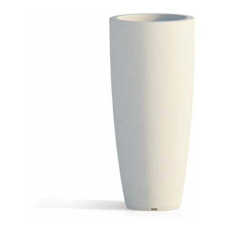 Vaso da esterno 80 cm in resina bianco effetto pietra 79 Lt