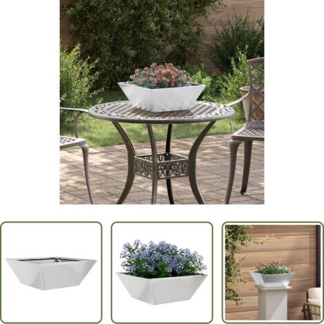 Vaso da giardino moderno -  Vaso da giardino Argento 40 x 40 x 15 cm Acciaio zincato
