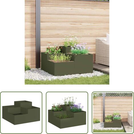 Vaso da giardino moderno -  Vaso da giardino Oliver verde 100 x 100 x 48 cm Acciaio