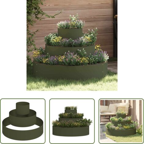 Vaso da giardino moderno -  Vaso da giardino Verde oliva 90 x 90 x 20 cm