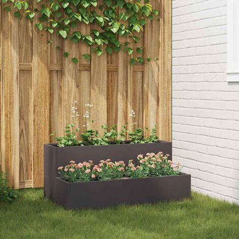 Vaso da giardino Nero 100 x 60 x 45 cm vidaXL