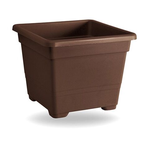 Vaso da giardino quadrato in plastica 32 cm bronzo