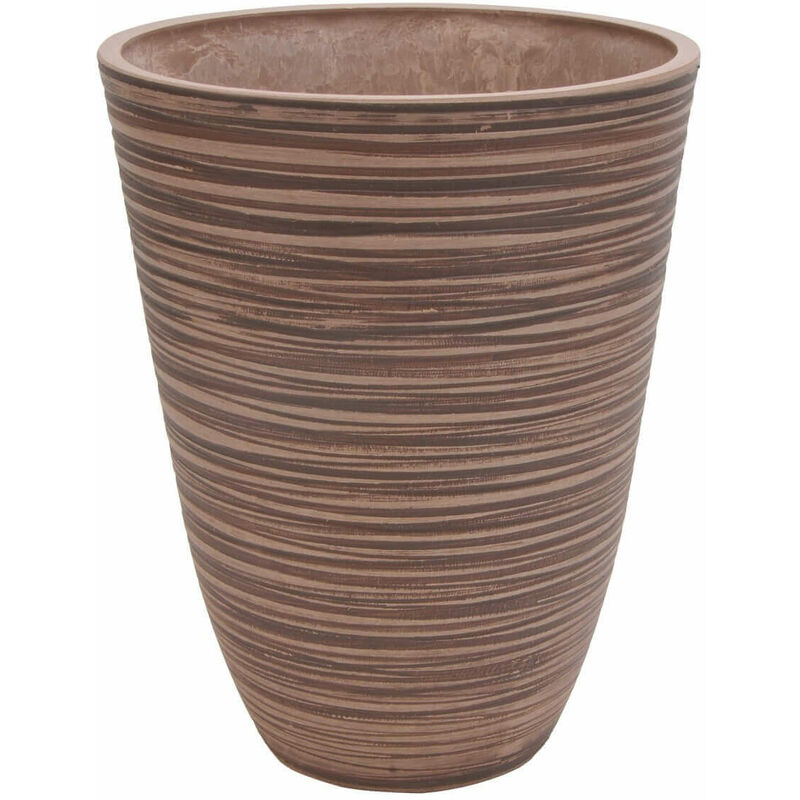 Vaso da giardino tondo grande in fibra sintetica diametro 39x46 cm Petunia - BurlyWood