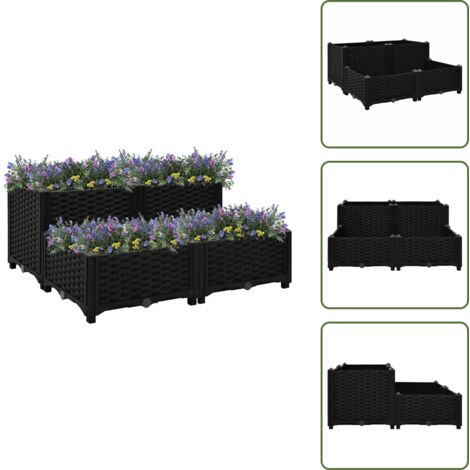 Vaso da giardino - vidaXL Fioriera Rialzata 80x80x38 cm in Polipropilene - Polipropilene