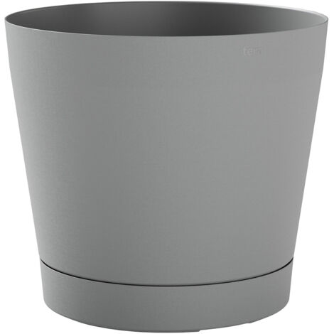 Vaso da Interno e Esterno Ø24x22cm in Polipropilene Orione 24 Fog Grey Grigio Chiaro