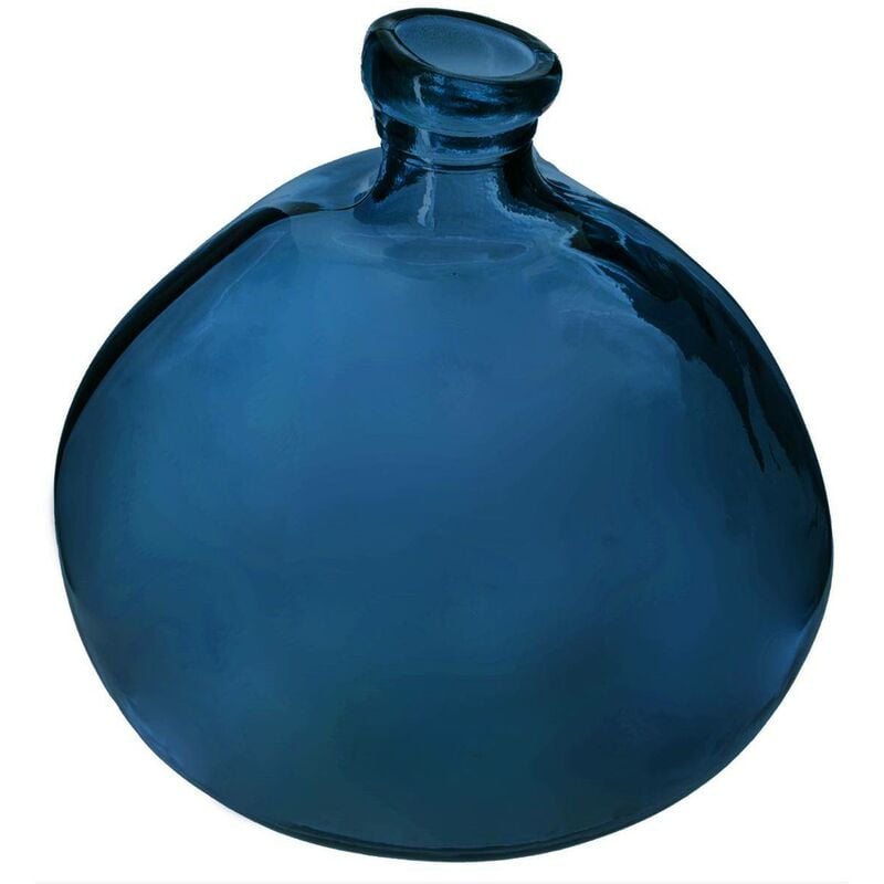 Vaso rotondo Uly in vetro riciclato blu tempesta D45cm Atmosphera Créateur D'intérieur