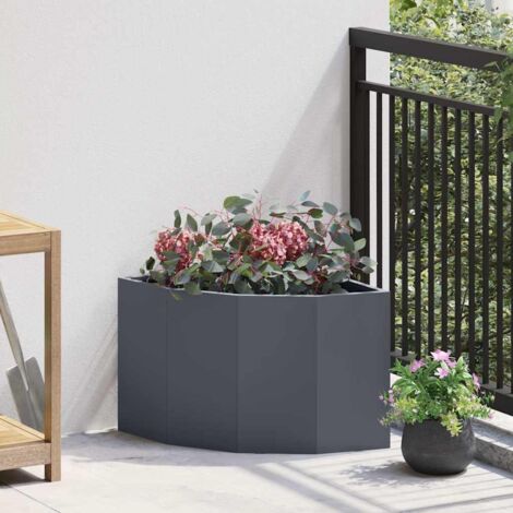 Vaso d'angolo Antracite 45 x 45 x 35 cm Acciaio vidaXL