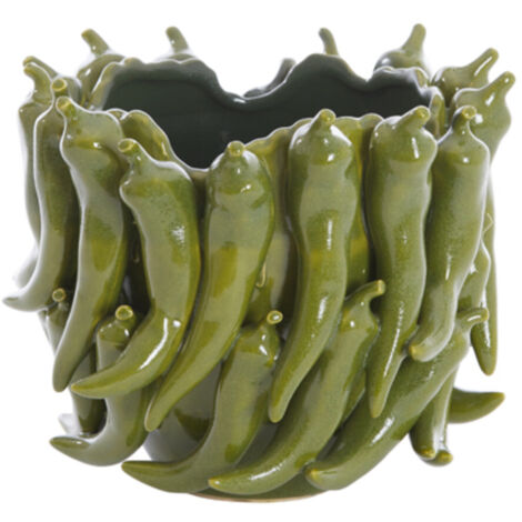 Vaso de Cerámica Light & Living PEPPER Verde Oscuro –