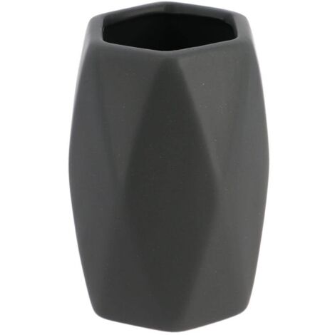 Vaso de cristal con forma de diamante - gris oscuro - Tendance