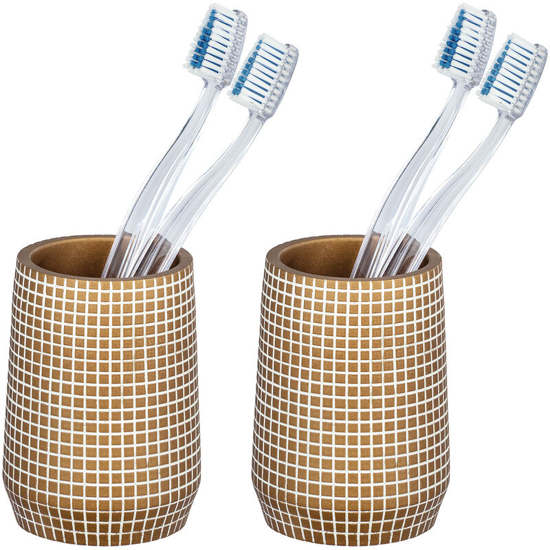 

Vaso cepillos de dientes portacepillo higiene pasta dental baño Ohrid oro - Wenko