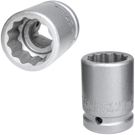 Vaso de impacto de 3/4" 27 mm, 12 puntas