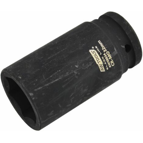 Vaso de impacto hexagonal largo 3/4" AWTOOLS, 30mm, herramienta profesional para mecánica, alta resistencia, diseño robusto y duradero, línea Black Line.