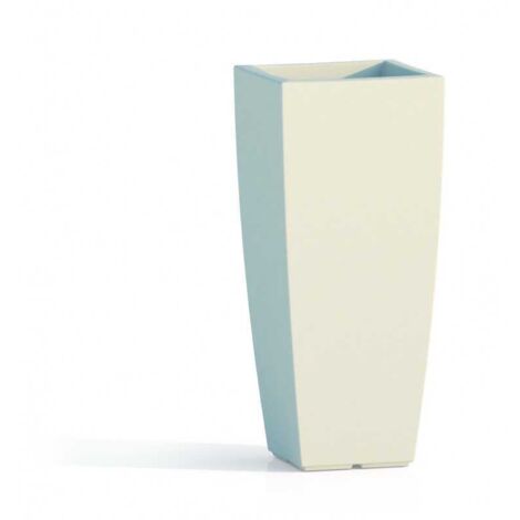 Vaso de polímero Monacis Stilo Cuadrado Blanco - cm 33 x 33 - h 70 cm.