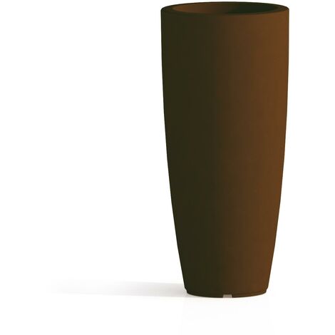 Vaso de polímero Monacis Stilo redondo marrón - Ø 33 cm - h 70 cm