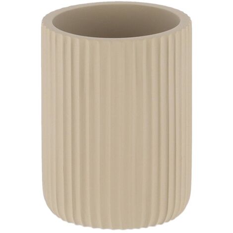 Vaso de poliresina acanalado - taupe - Tendance