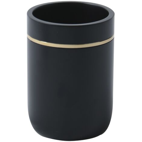 Vaso de poliresina BLY negro y dorado Spirella