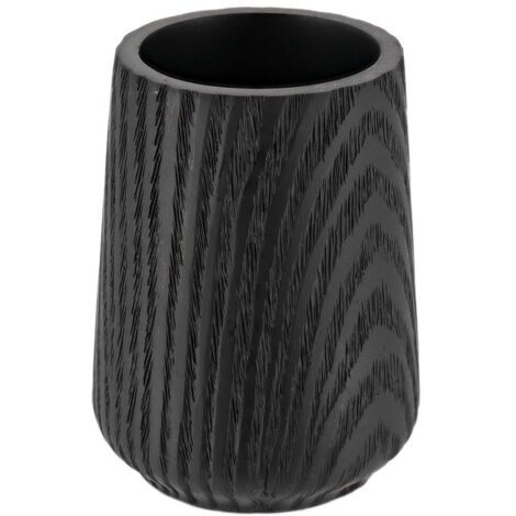 Vaso de poliresina efecto madera - negro - Tendance