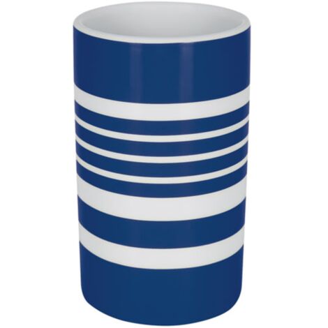 Vaso de porcelana  TUBE-STRIPES azul Spirella