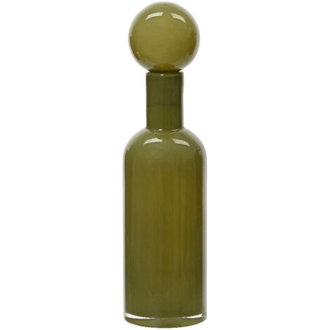 Vaso de vidrio verde h. 38cm x dia 10cm